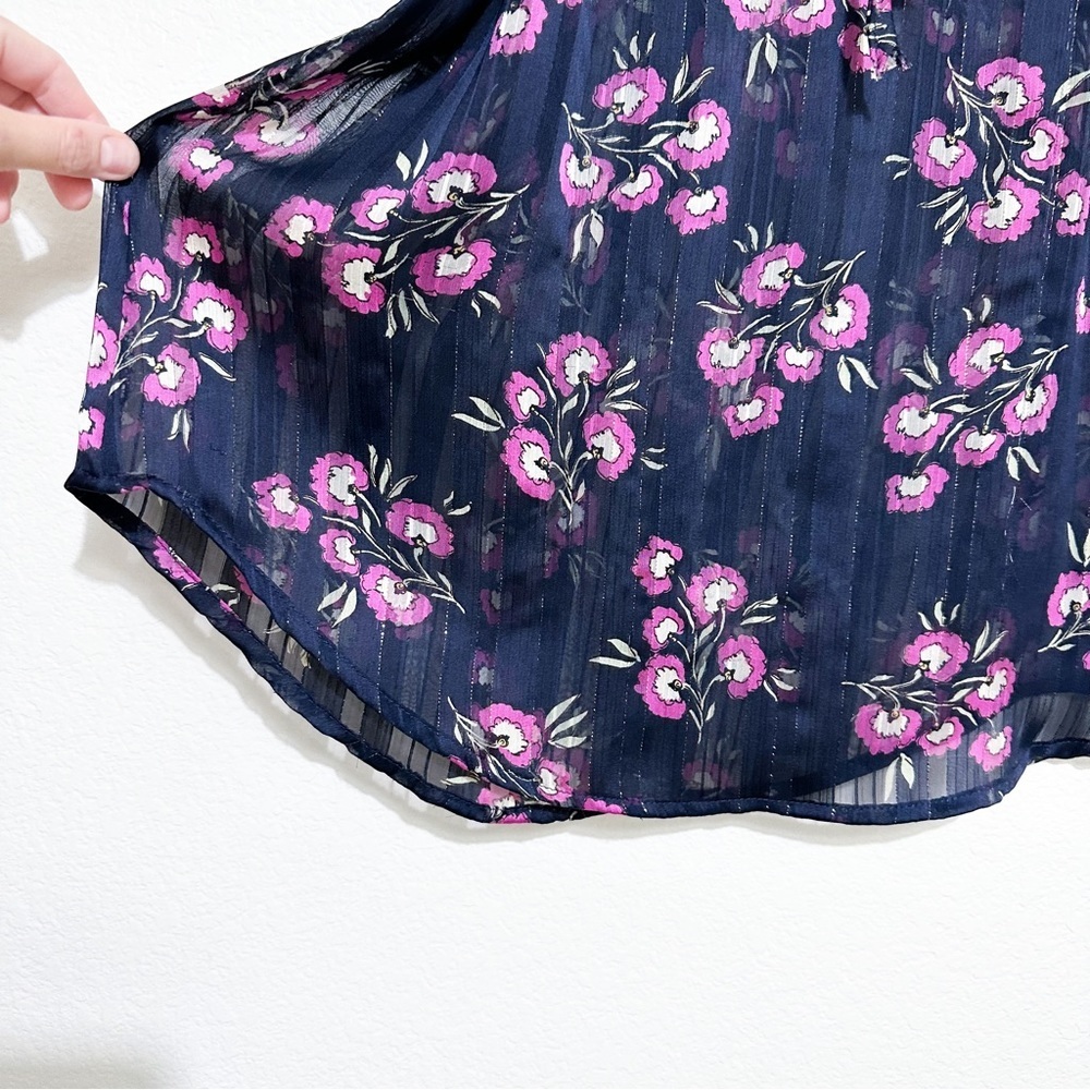 Vici Floral Flutter Sleeve Short Sleeve Blouse Top Size S - Picture 2 of 8